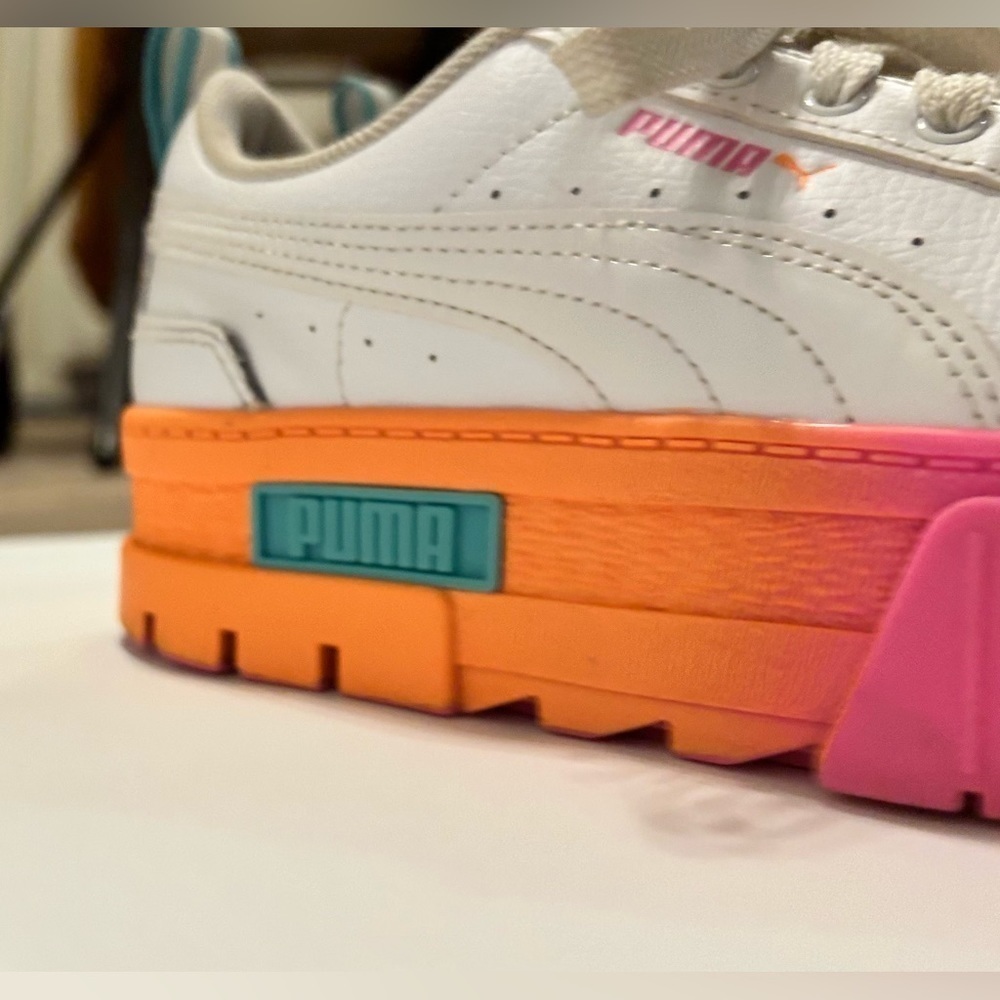 PUMA Mayze Daybreak "White/Pink" G​rade School Girls' Shoes - Picture 3 of 13